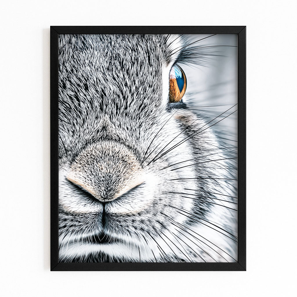 Photography Bunny Wall Art — contemporary canvas print, with Premium Black frame on white background