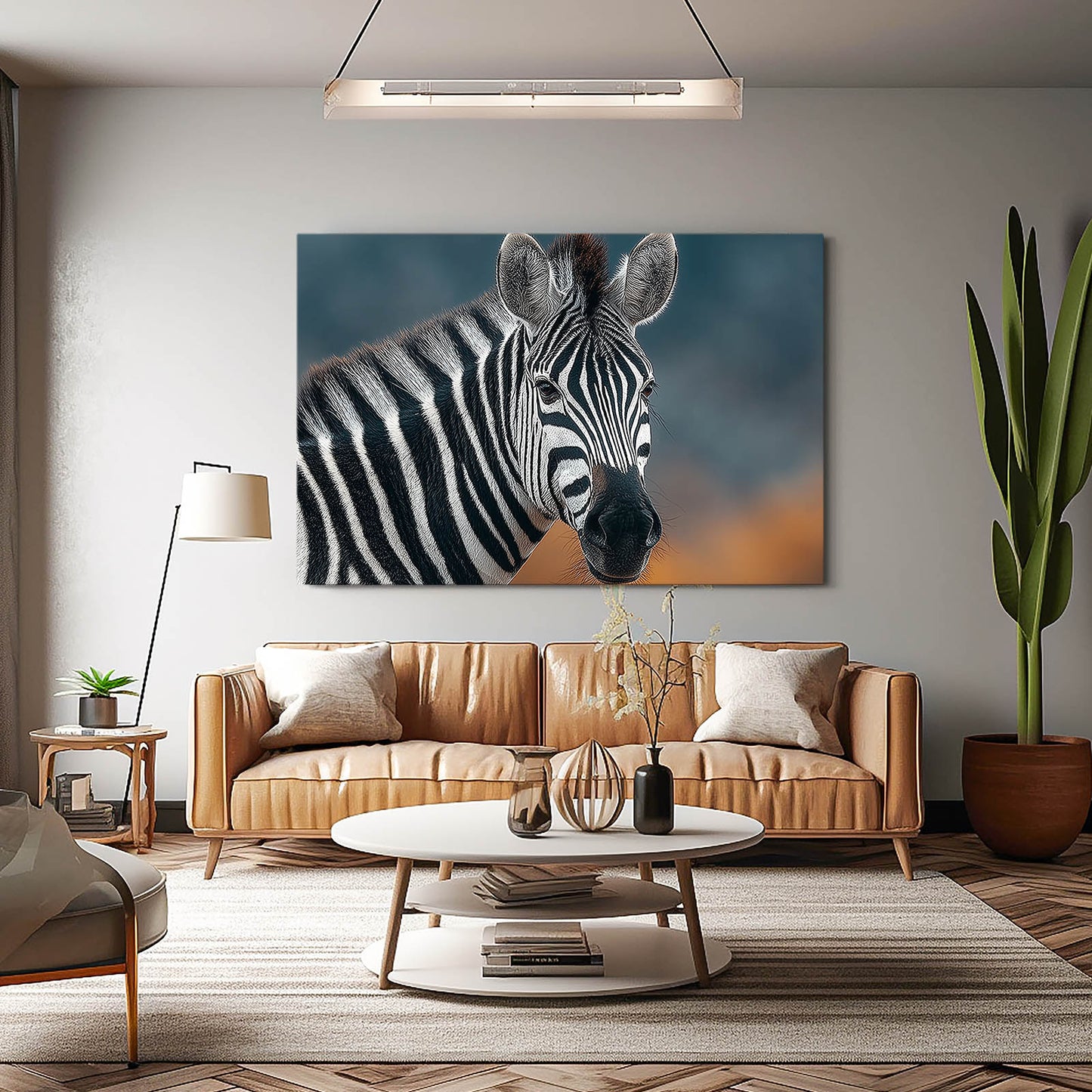 Photography Zebra Art – styled in a furnished interior