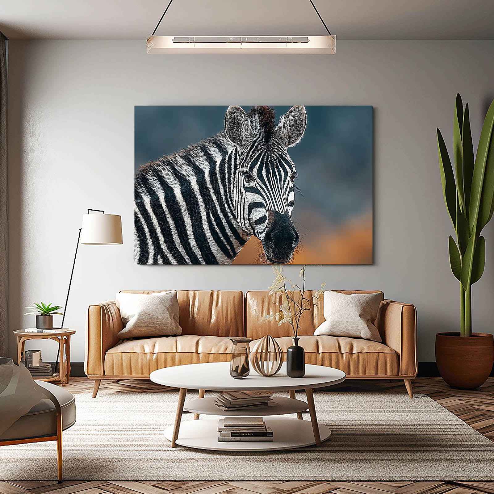 Photography Zebra Art – styled in a furnished interior