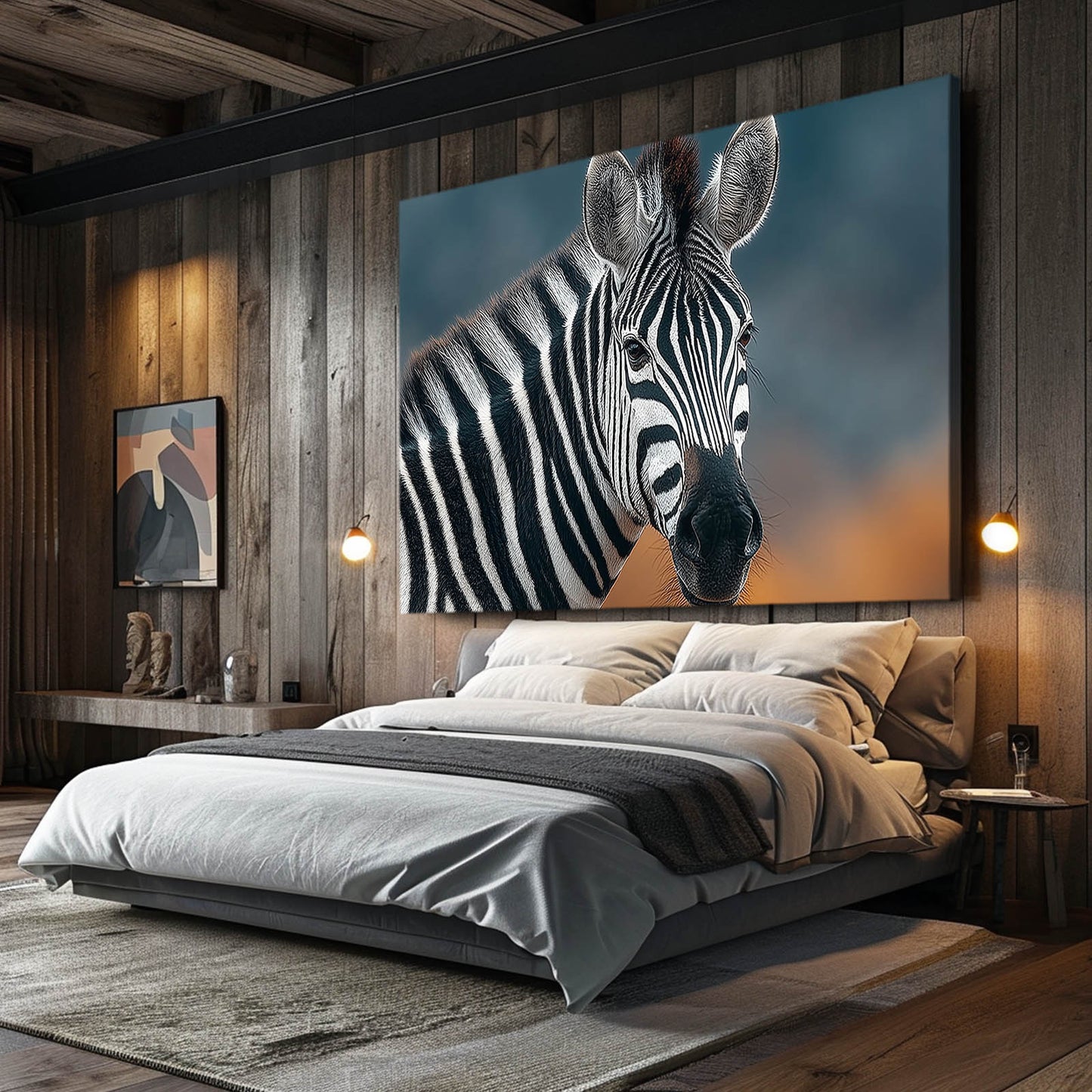 Photography Zebra Art – styled in a furnished interior