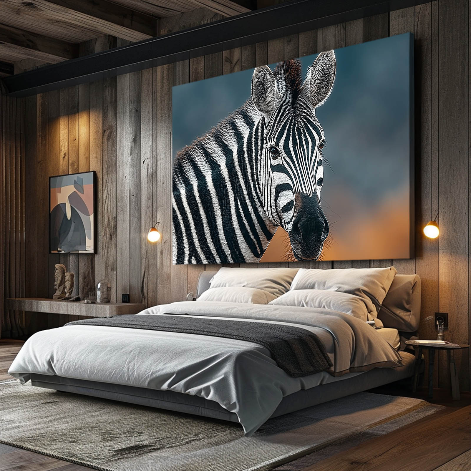 Photography Zebra Art – styled in a furnished interior