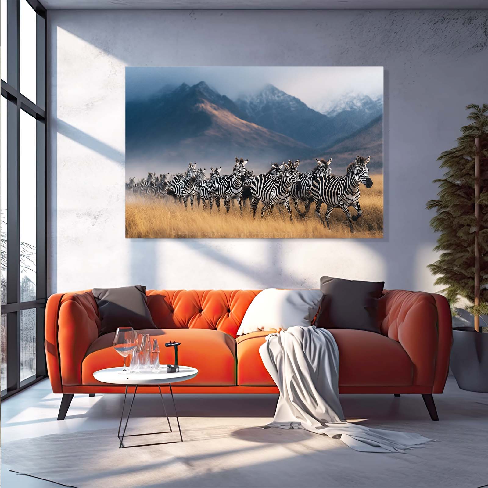 Photography Zebra Canvas – styled in a furnished interior
