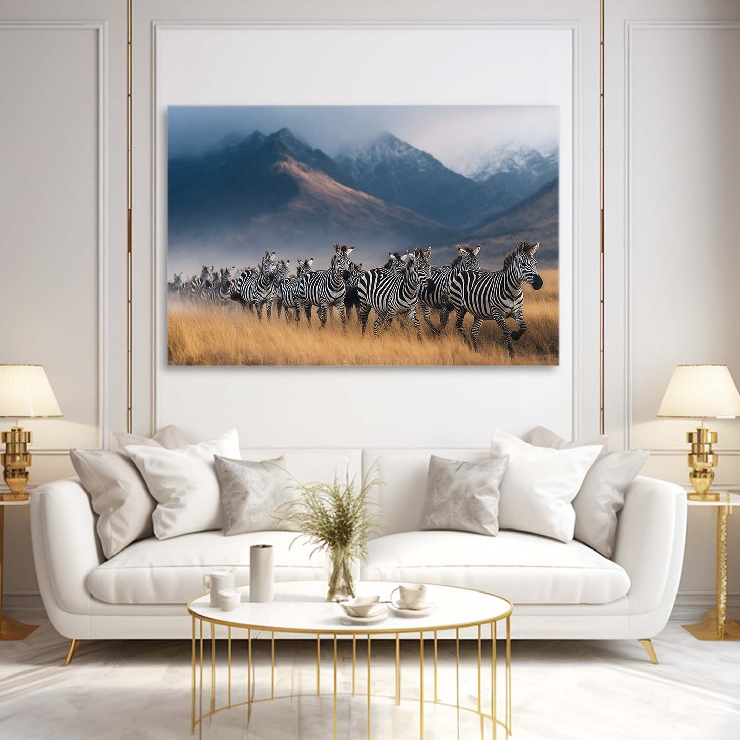 Photography Zebra Canvas – styled in a furnished interior