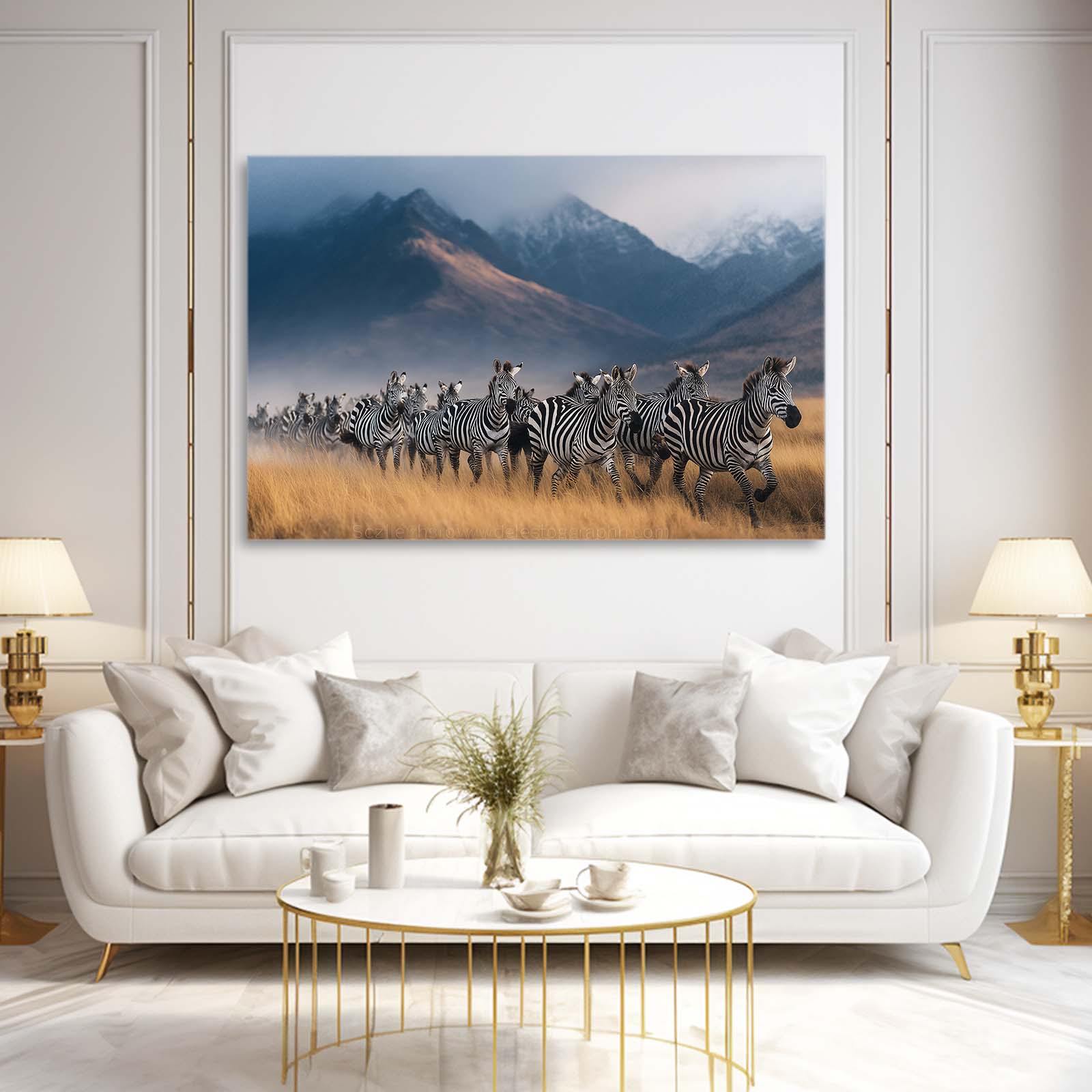 Photography Zebra Canvas – styled in a furnished interior