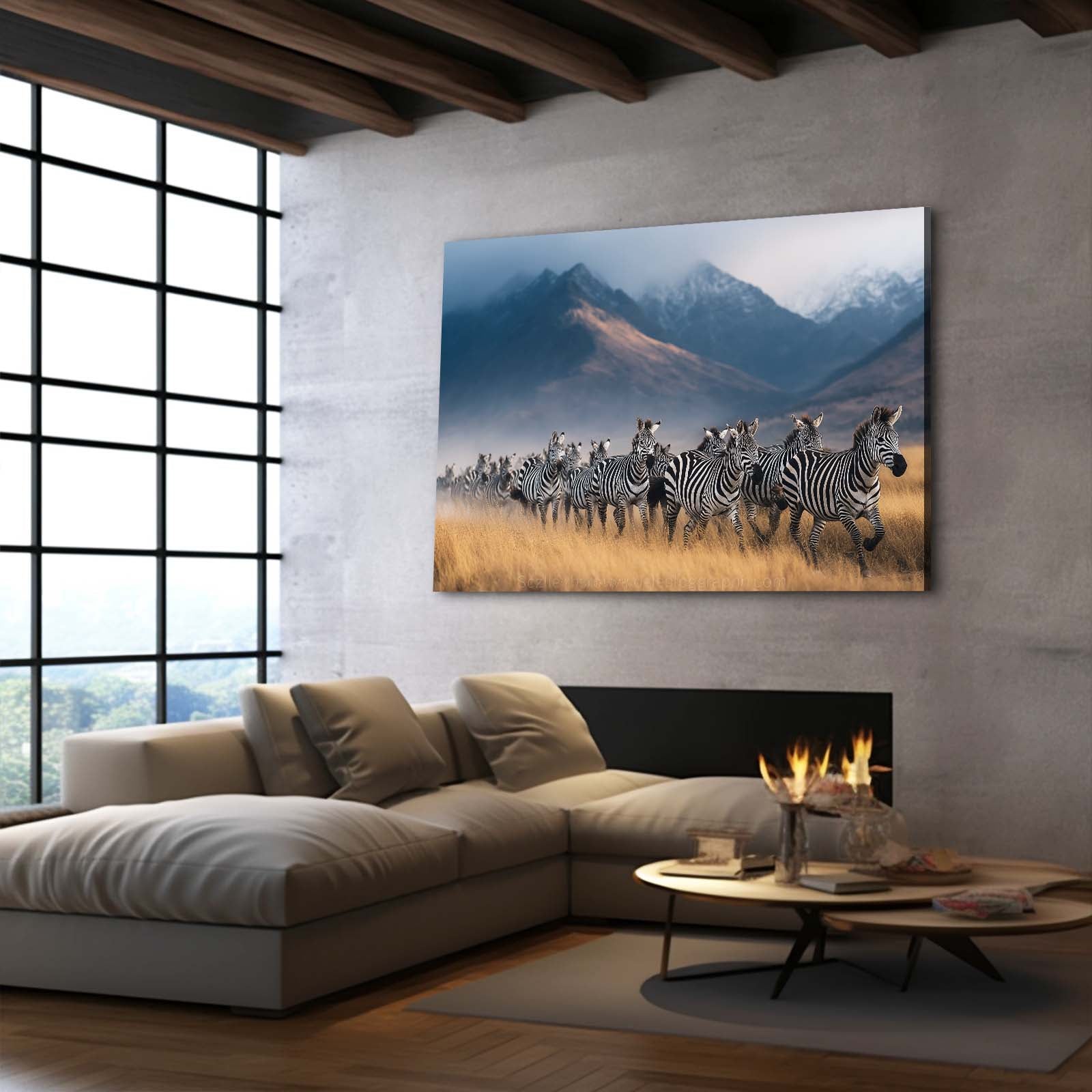 Photography Zebra Canvas – styled in a furnished interior