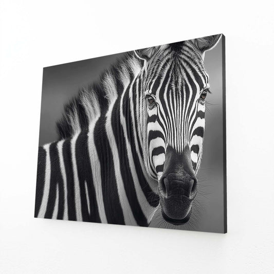 Photography Zebra Prints – angled canvas view on white background
