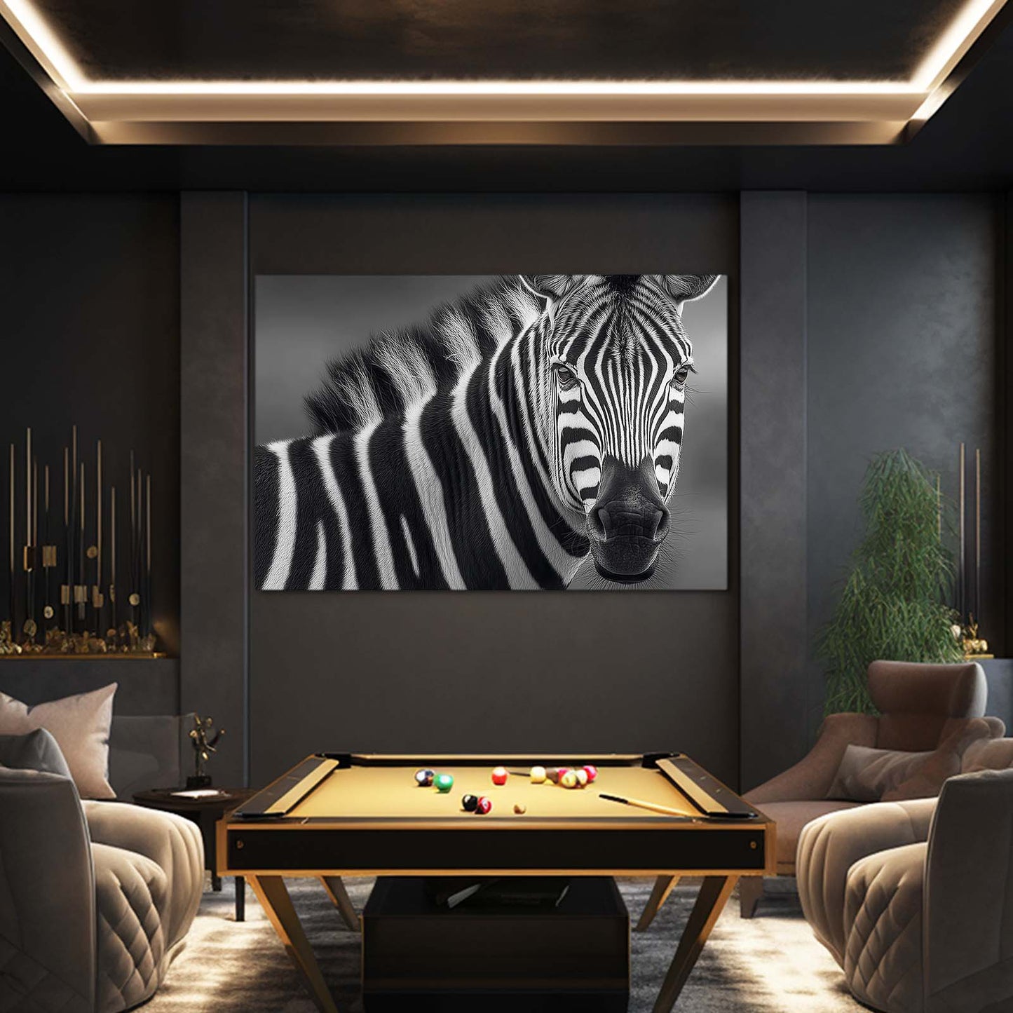 Photography Zebra Prints – styled in a furnished interior