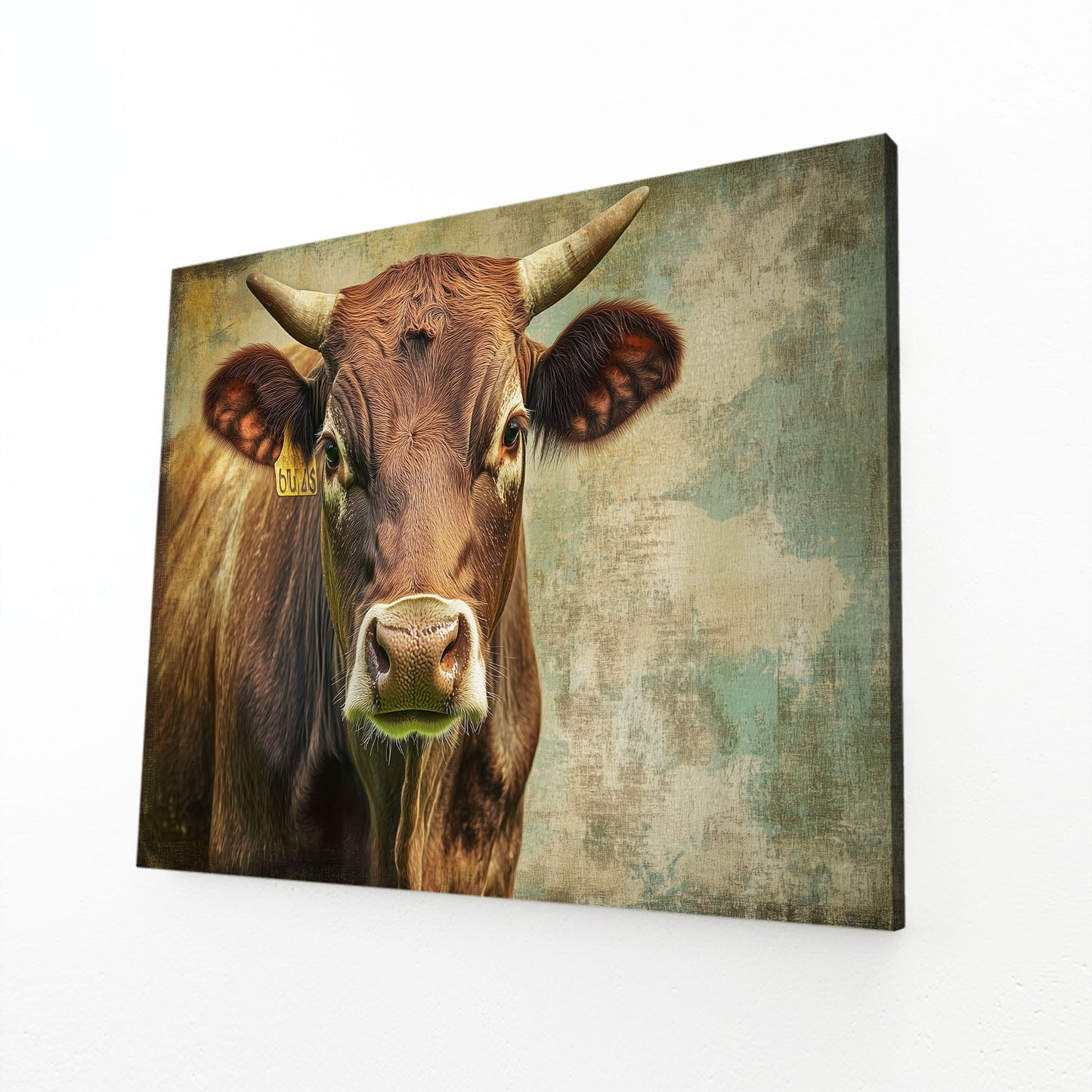Pictures Cow Wall Art – angled canvas view on white background