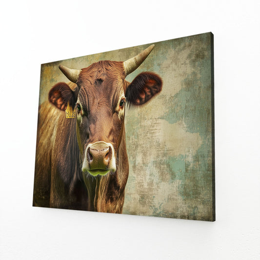 Pictures Cow Wall Art – angled canvas view on white background