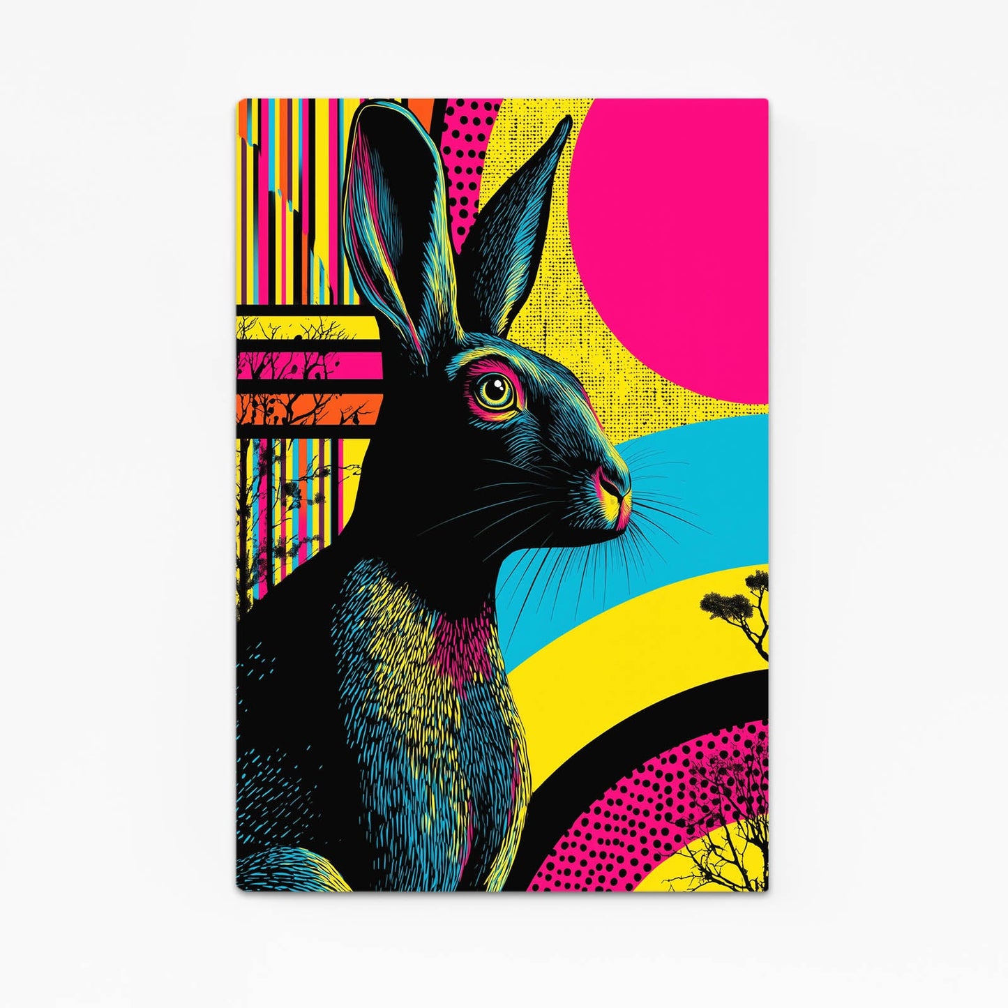 Pink Bunny Canvas – angled canvas view on white background