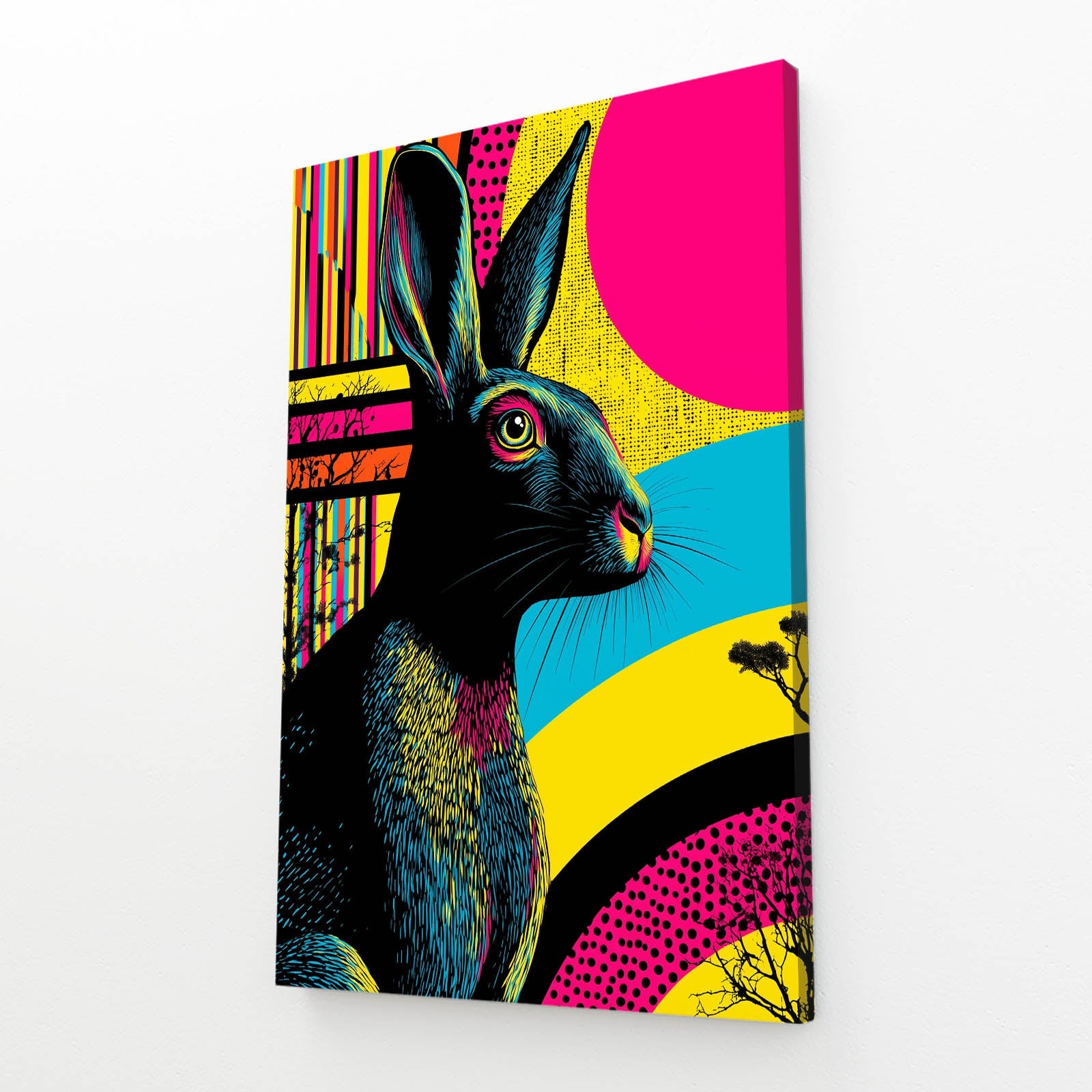 Pink Bunny Canvas – angled canvas view on white background