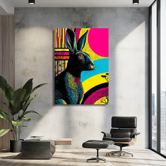 Pink Bunny Canvas – angled canvas view on white background