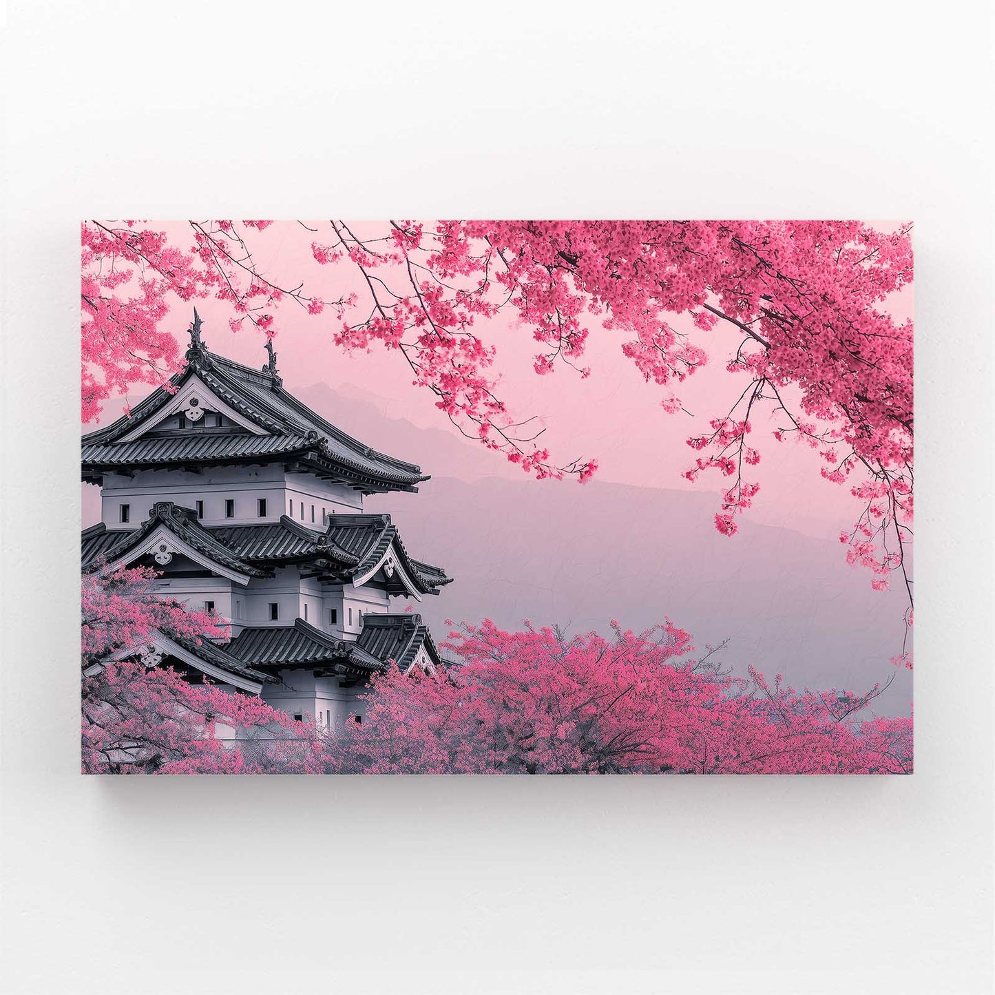 Pink Castle Grove Cherry Blossom Prints – pink castle grove cherry blossom canvas print