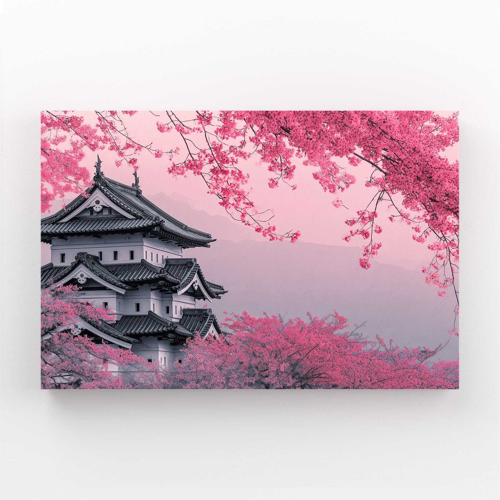 Pink Castle Grove Cherry Blossom Prints – pink castle grove cherry blossom canvas print