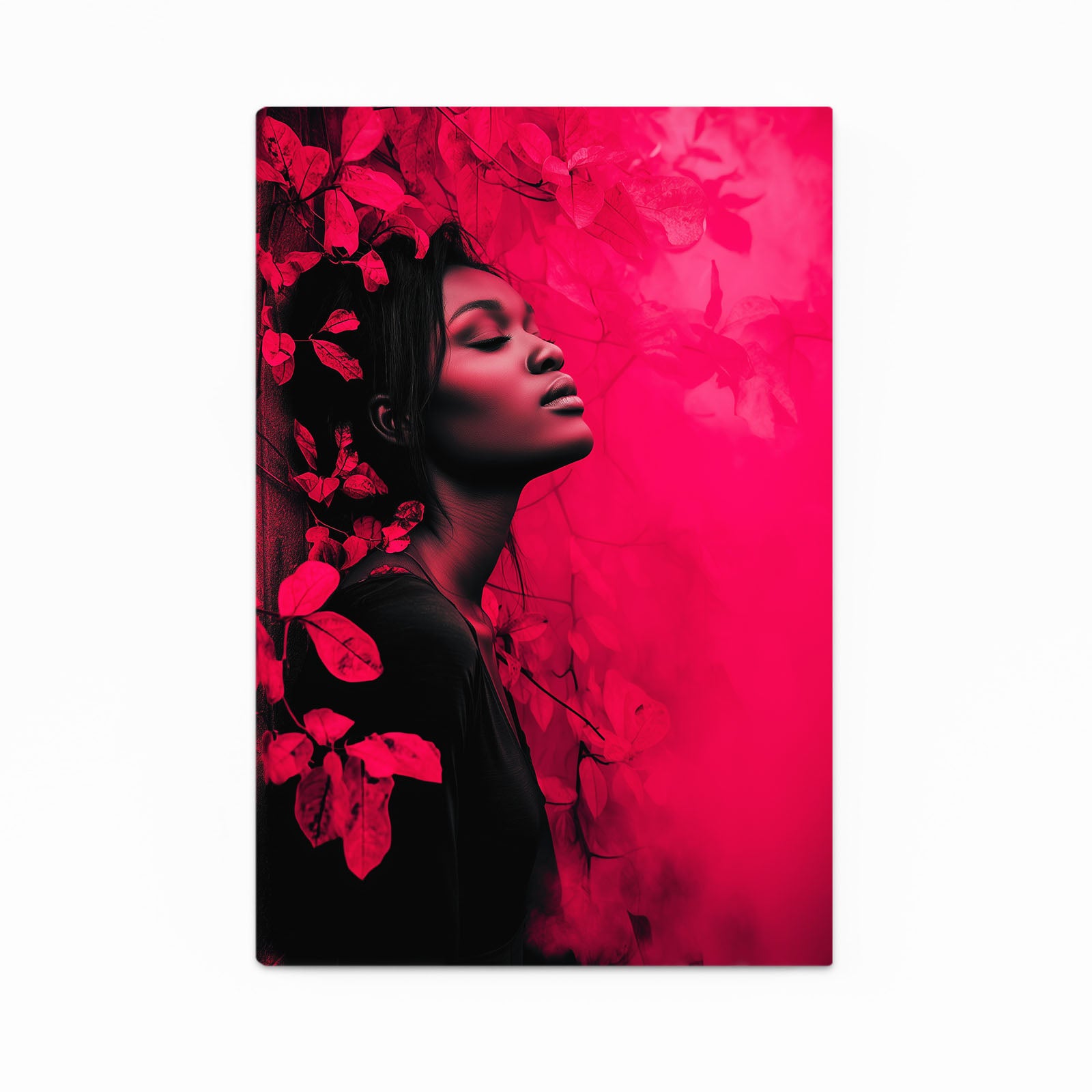 Pink Floral Dark Portrait Photography Art – pink floral dark portrait photography canvas print