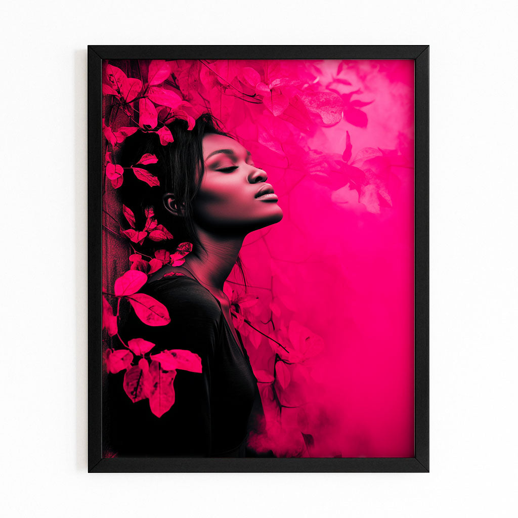 Pink Foliage Profile Photography Print — photography canvas print, canvas print on white background
