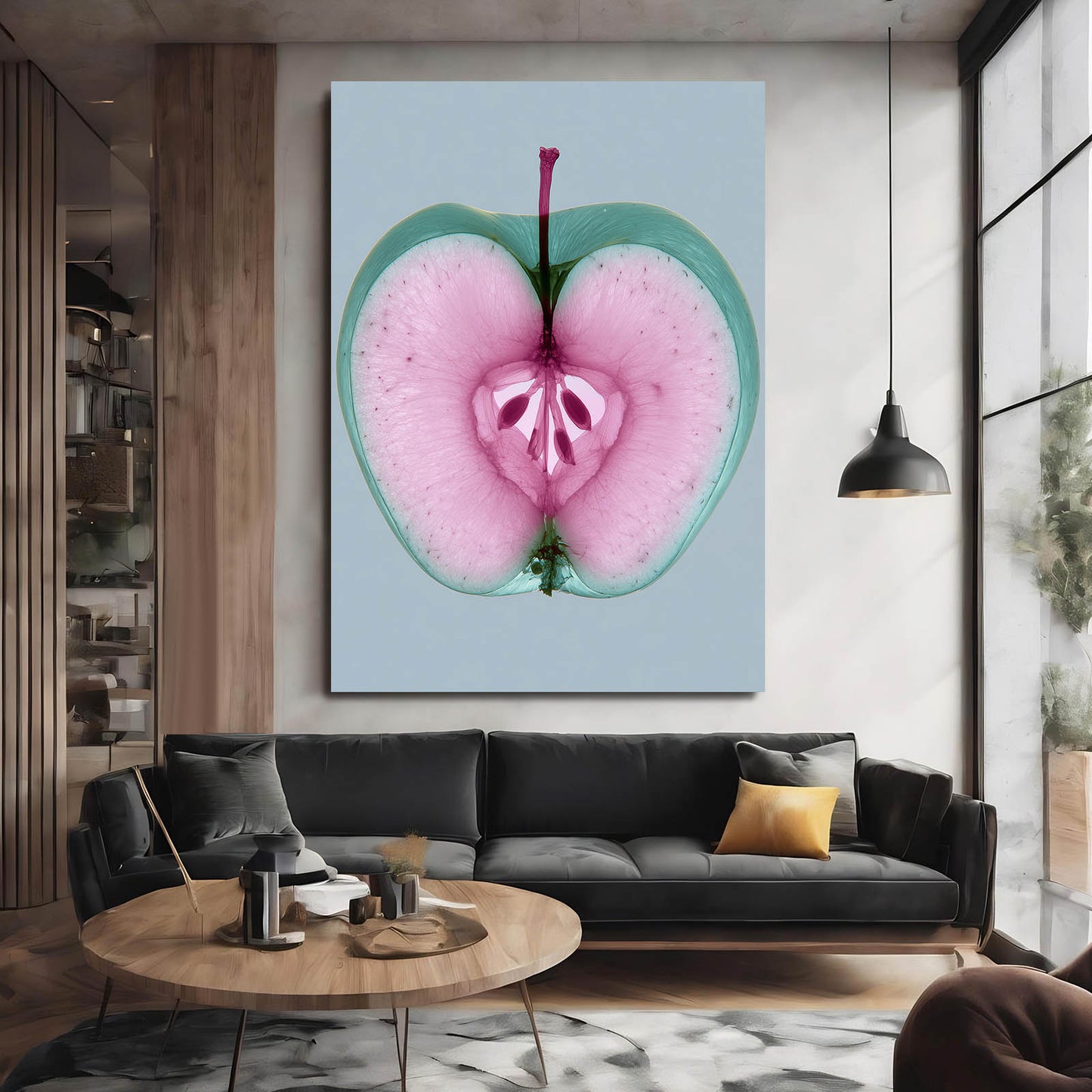 Pink Heart Slice Apple Prints – styled in a furnished interior