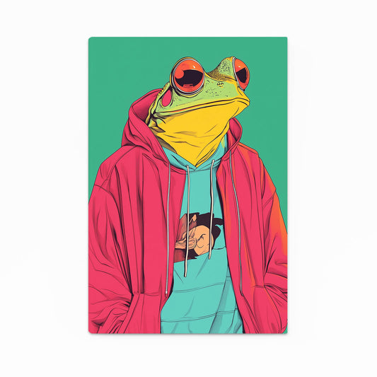 Pink Hoodie Frog Canvas Art – pink hoodie frog frog canvas print