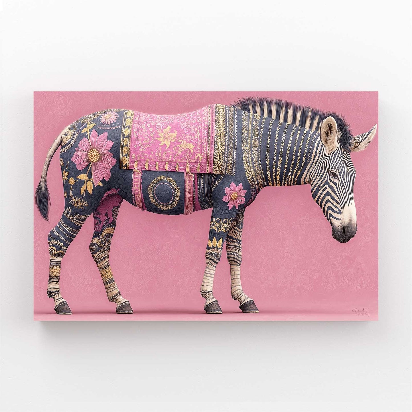 Pink Horizontal Zebra Wall Art – pink horizontal canvas print