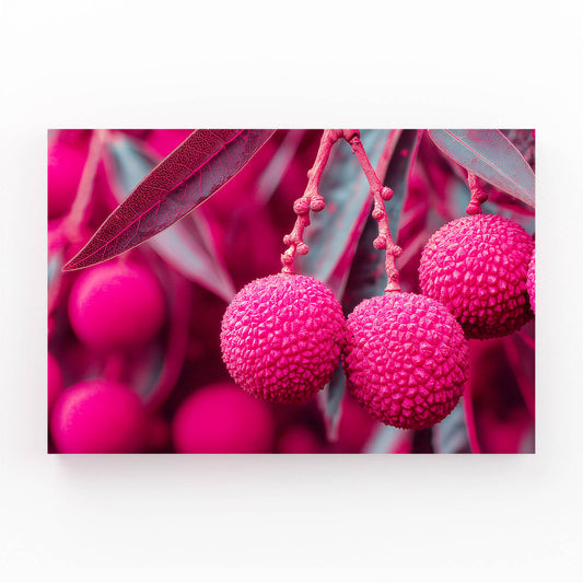 Pink Lychee Macro Fruit Art – pink lychee macro fruit canvas print