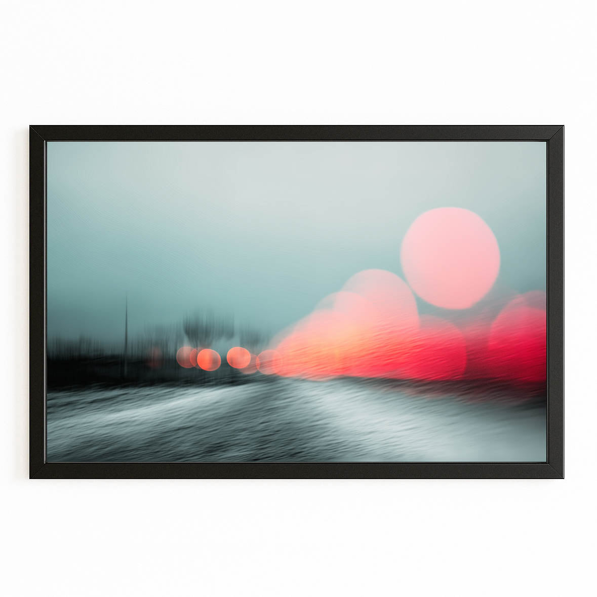 Pink Mist Photography Canvas — photography canvas print, with Premium Black frame on white background