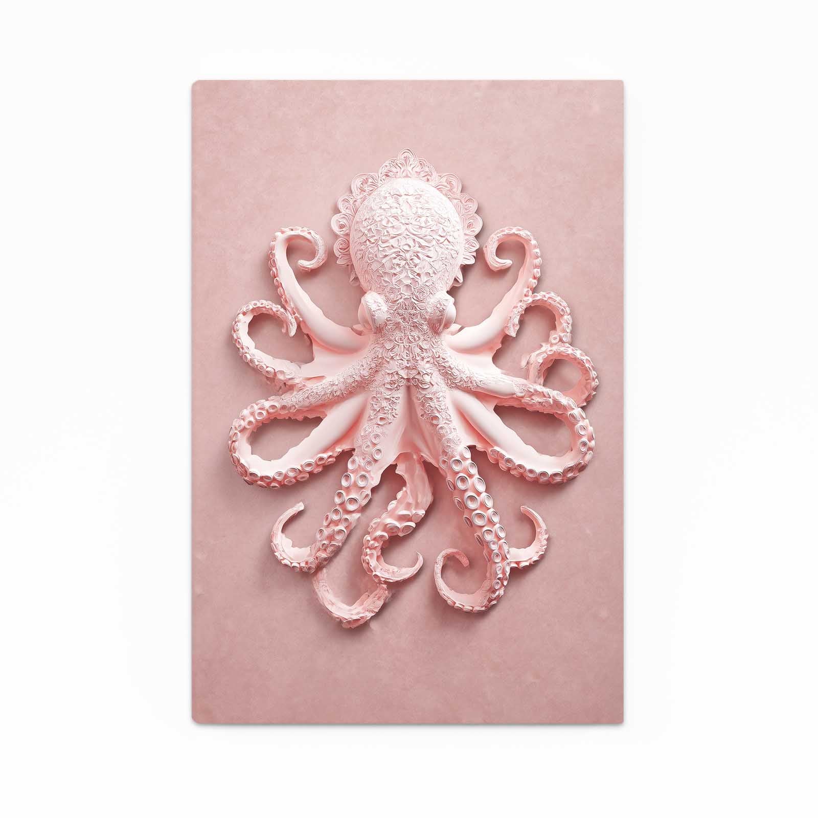 Pink Relief Sculpture Octopus Canvas – pink relief sculpture octopus canvas print