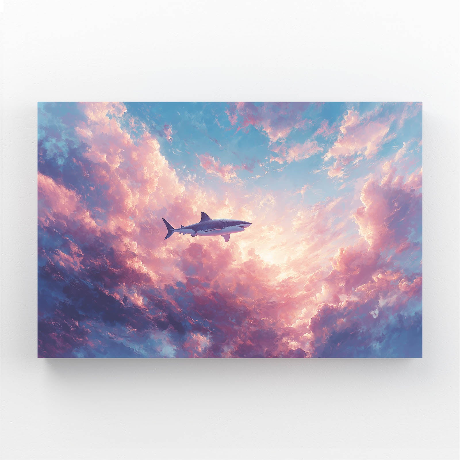 Pink Sky Dream Shark Canvas – pink sky dream shark canvas print