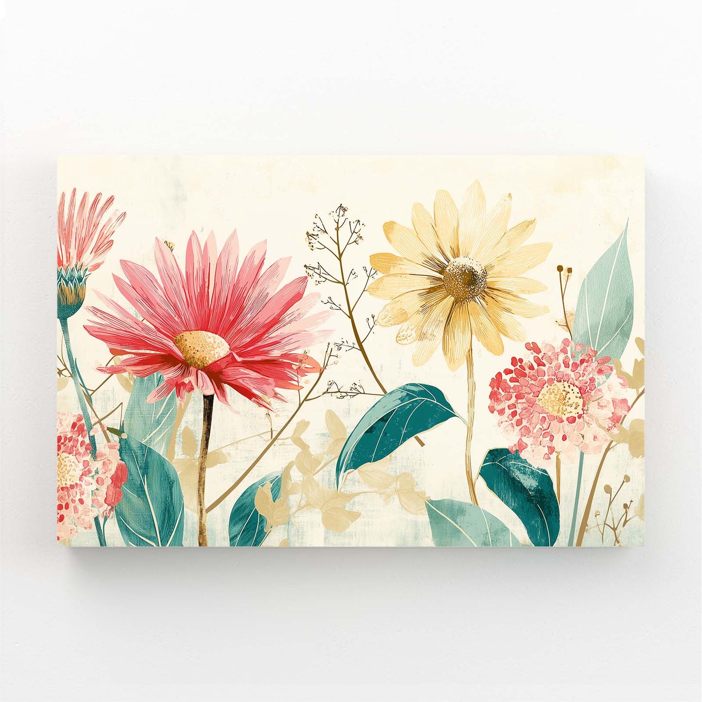 Pink Wildflower Bouquet Farmhouse Prints – pink wildflower bouquet farmhouse canvas print