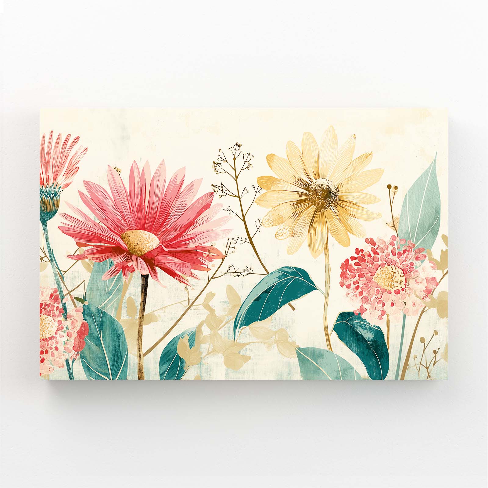 Pink Wildflower Bouquet Farmhouse Prints – pink wildflower bouquet farmhouse canvas print