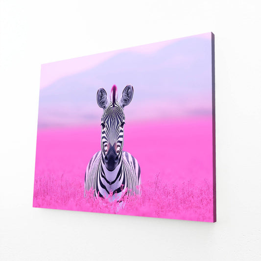 Pink Zebra Canvas – angled canvas view on white background