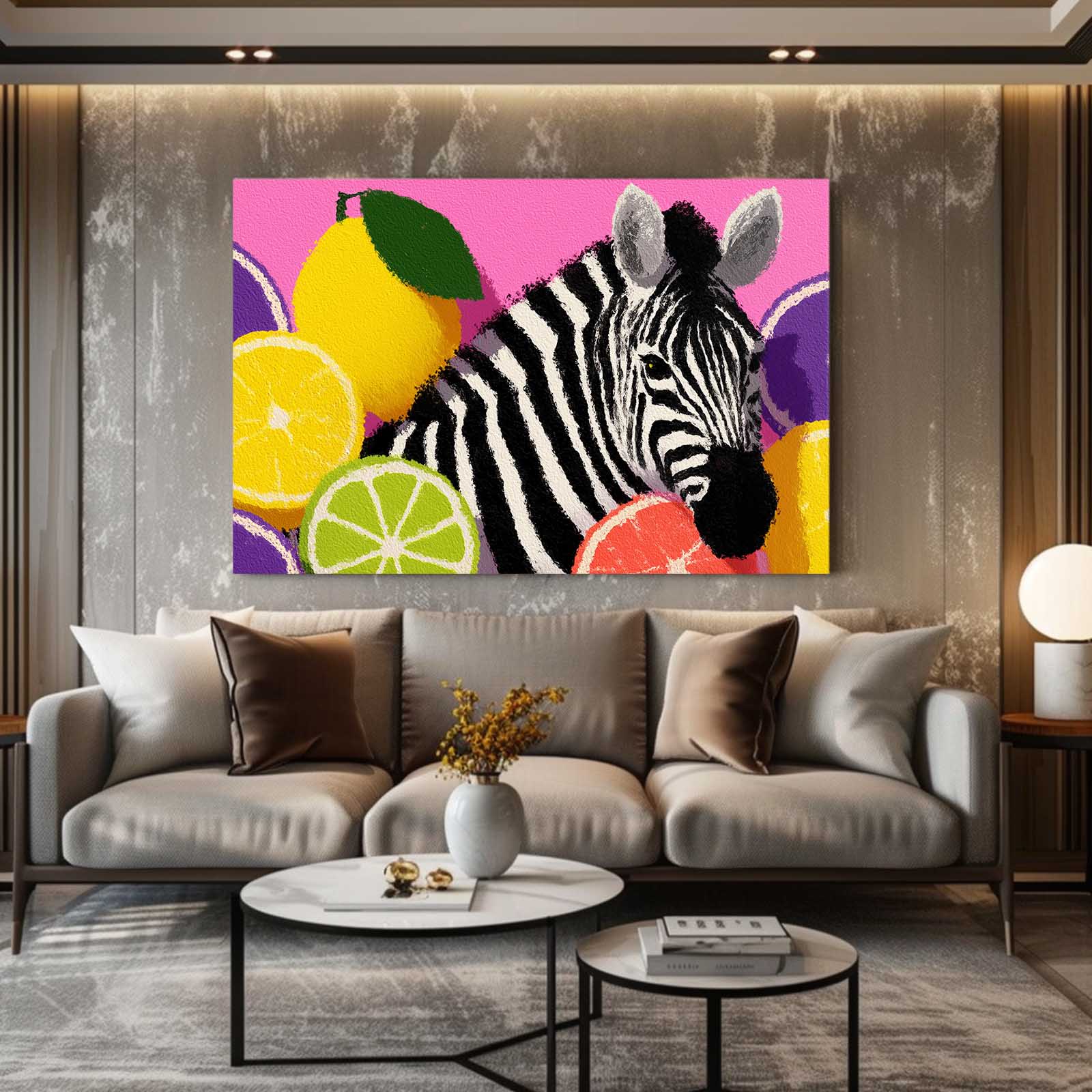 Pink Zebra Prints – styled in a furnished interior