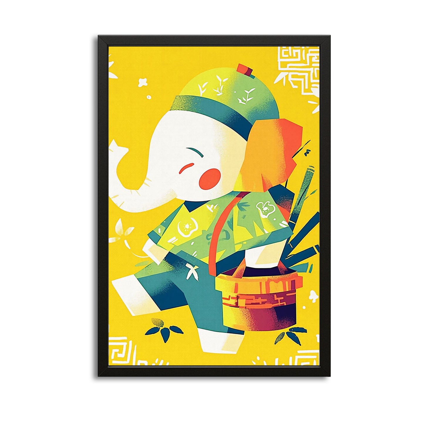 Playful Asian Elephant Art