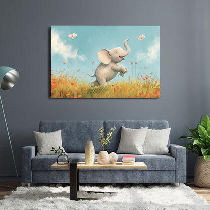 Playful Elephant Nursery Art