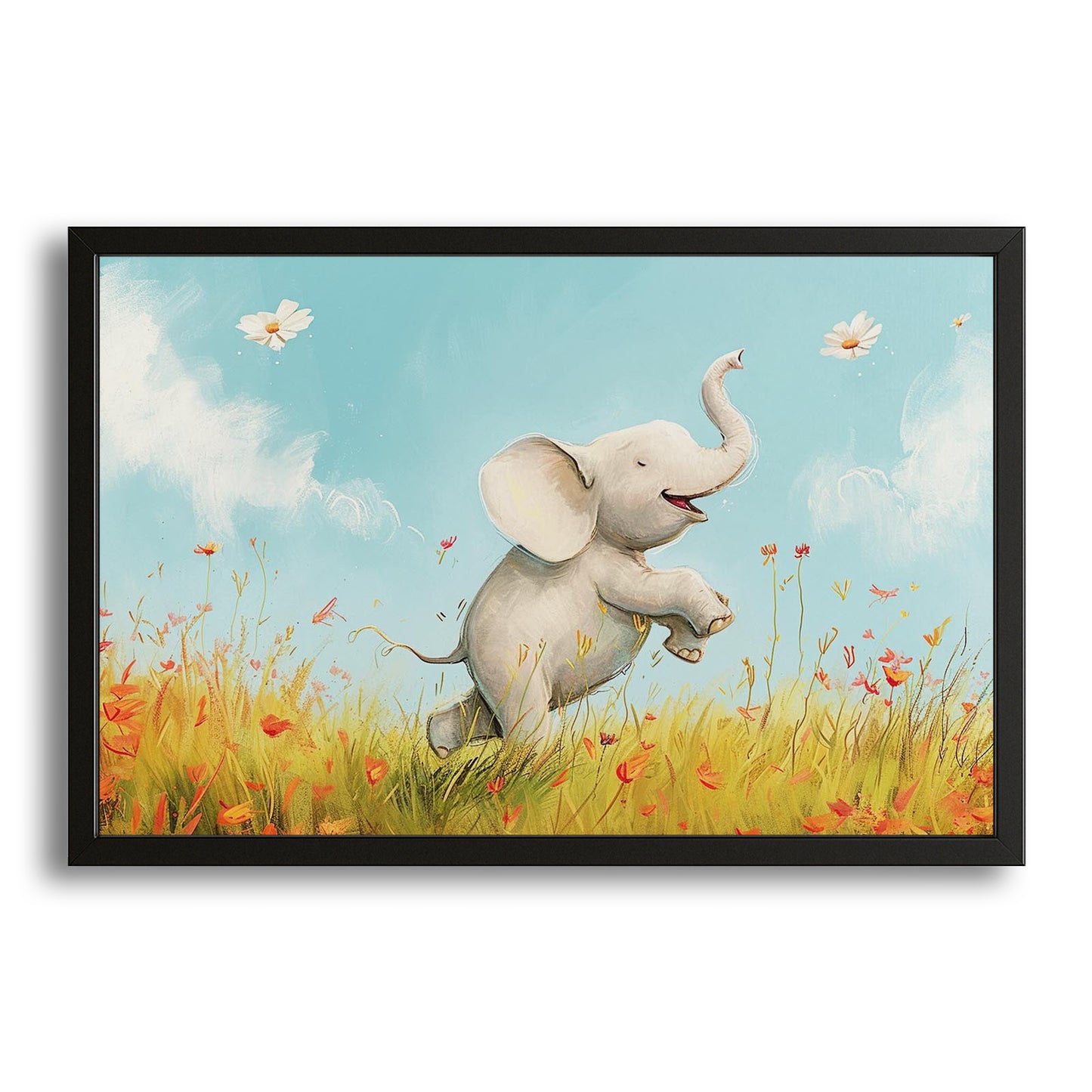 Playful Elephant Nursery Art