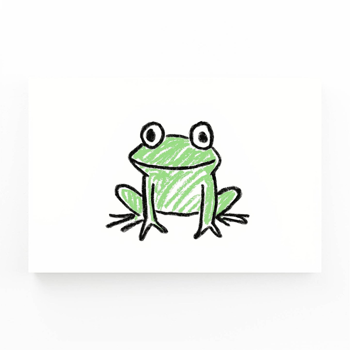 Playful Frog Doodle Art – canvas print on white background