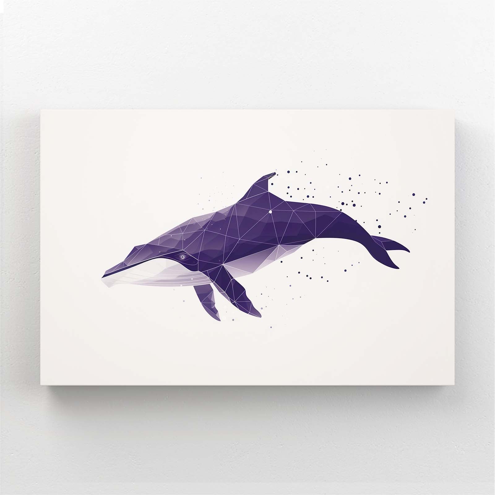 Polygon Purple Whale Art
