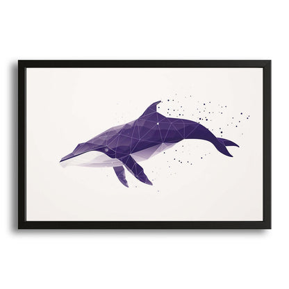 Polygon Purple Whale Art