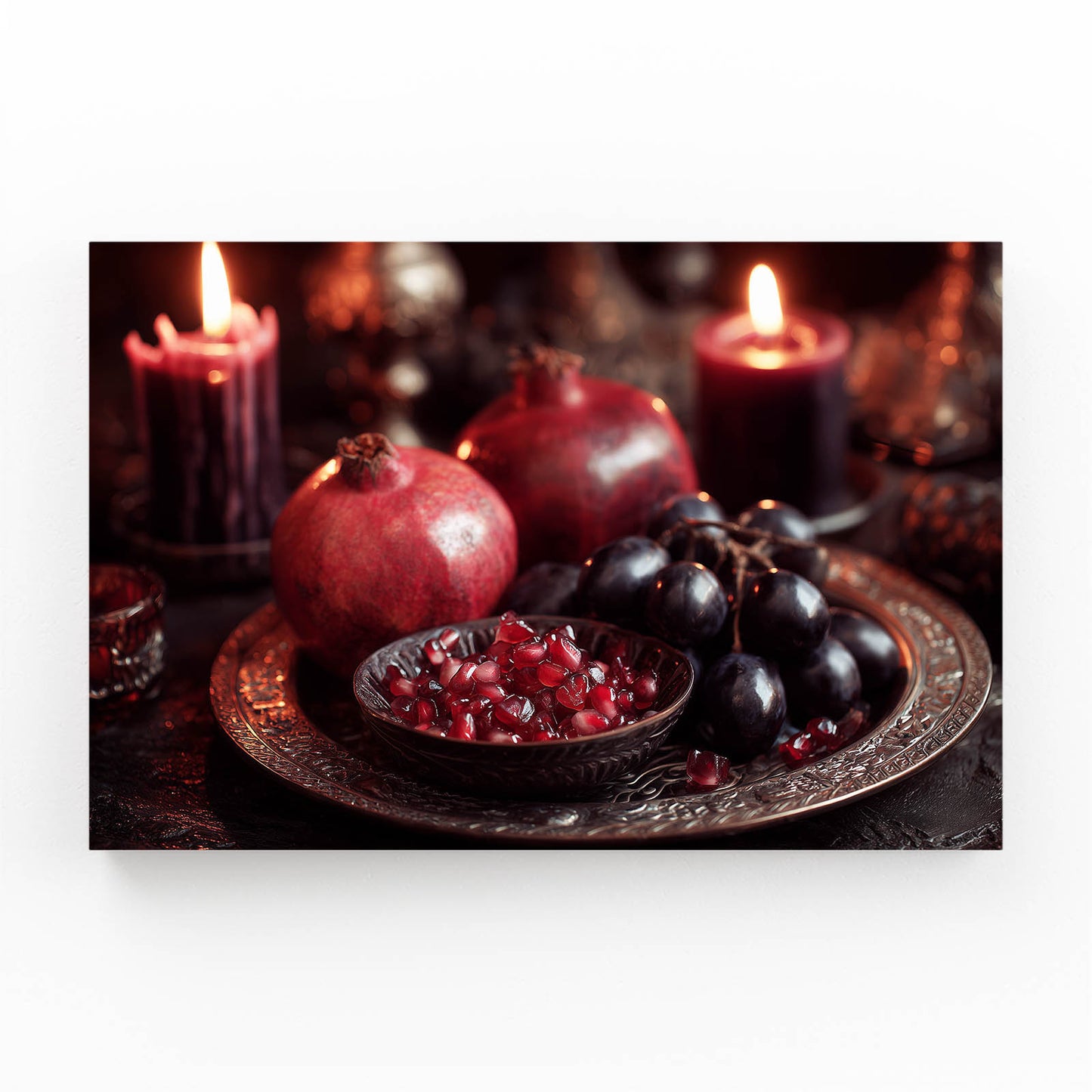 Pomegranate Candlelight Fruit Prints – pomegranate candlelight fruit canvas print