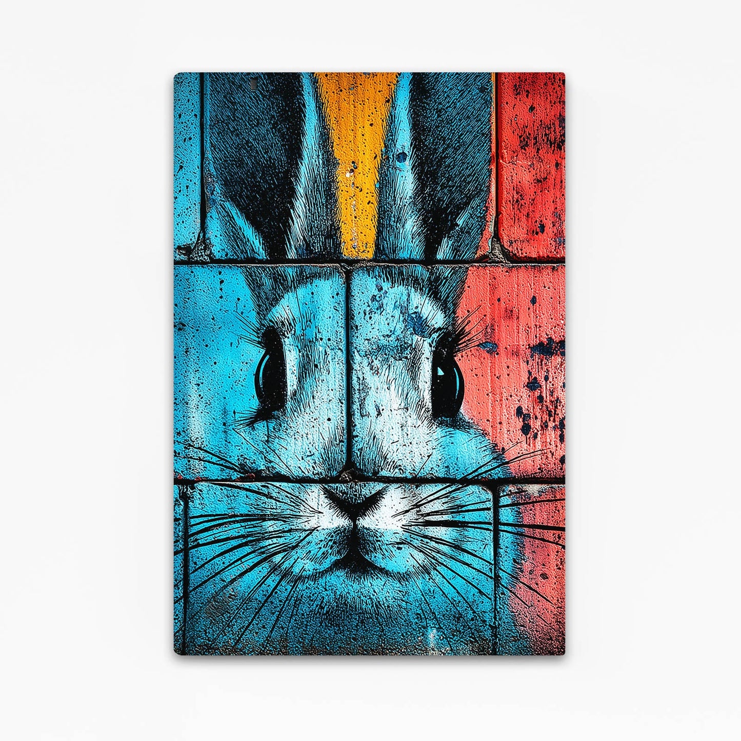 Pop Art Bunny Canvas – angled canvas view on white background