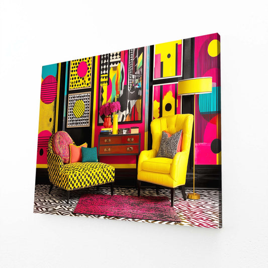 Pop Art Interior Farmhouse Prints – angled canvas view on white background