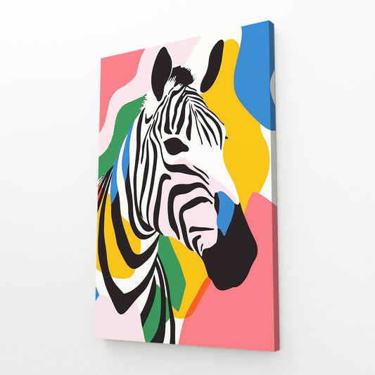 Pop Art Zebra Art – styled in a furnished interior