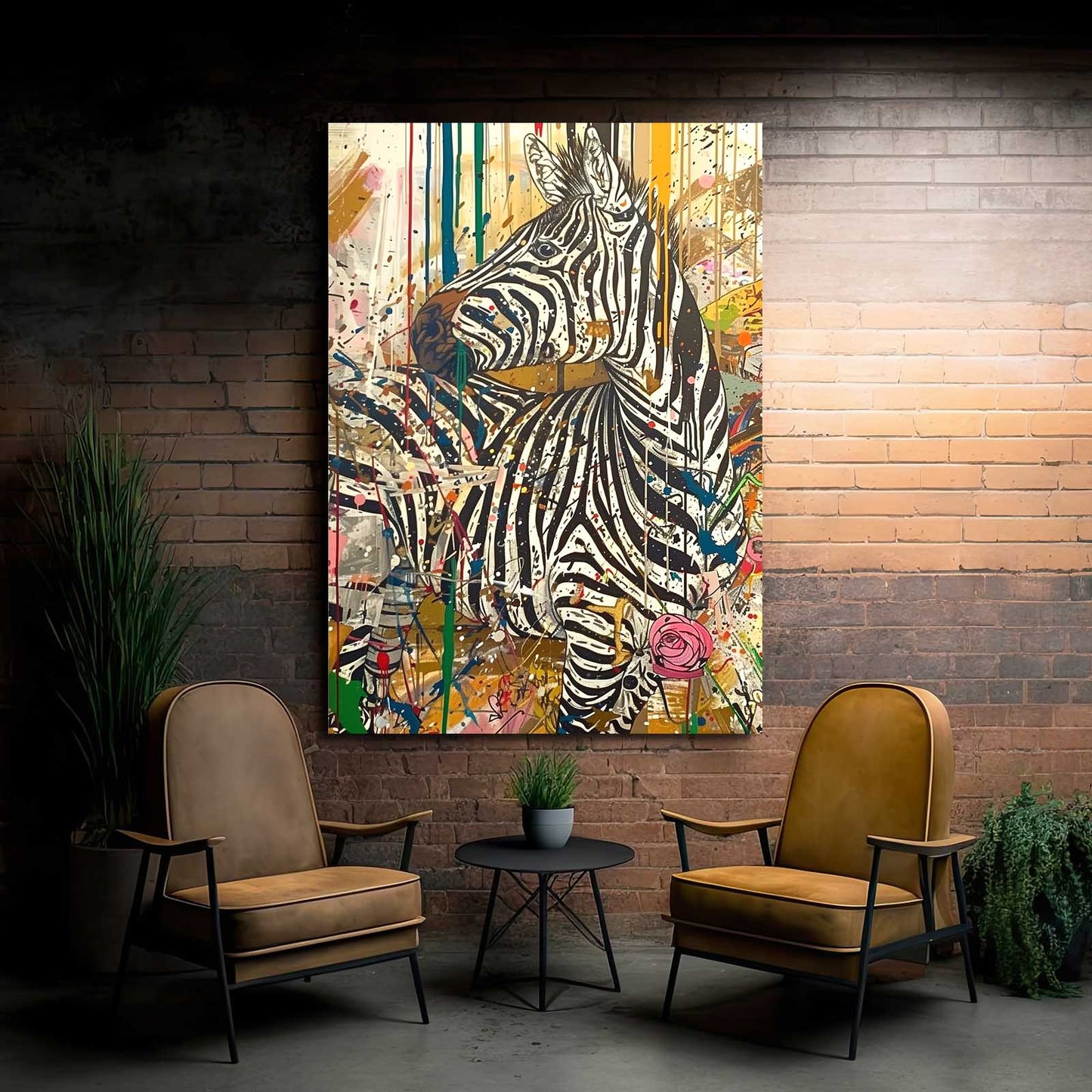 Pop Art Zebra Prints – styled in a furnished interior