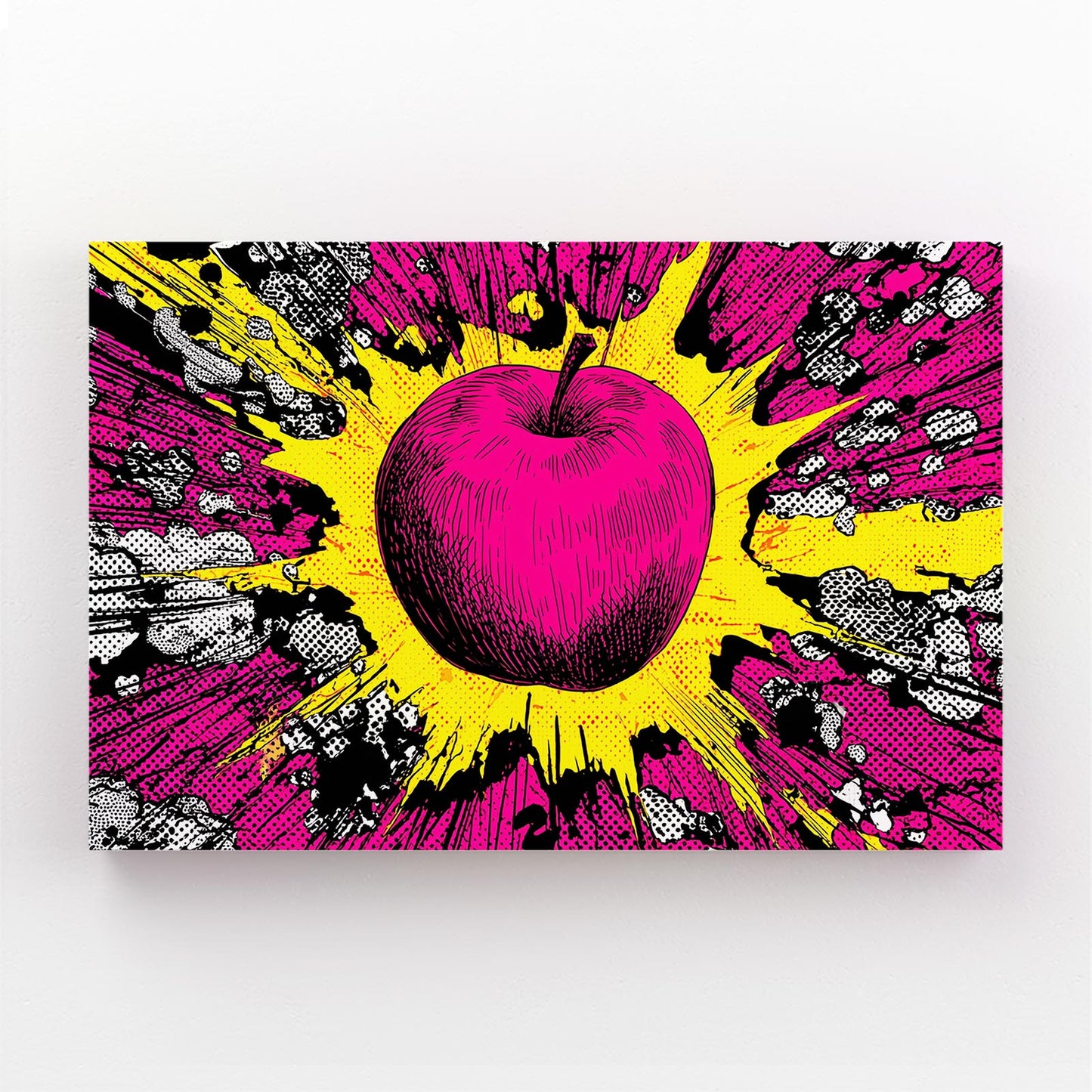 Pop Magenta Burst Apple Canvas Art – pop magenta burst apple canvas print