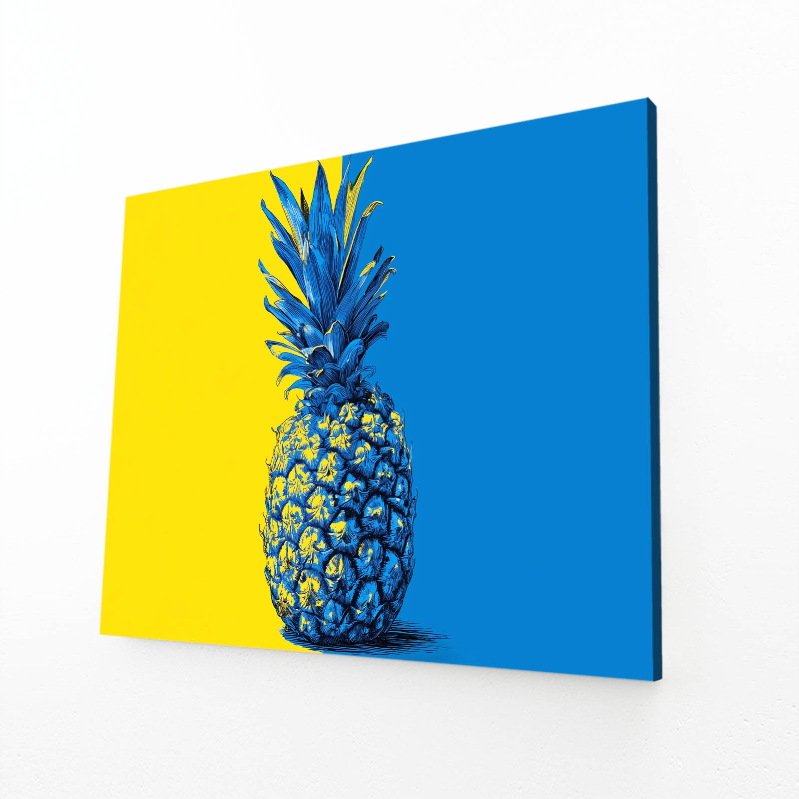 Pop Split Pineapple Fruit Wall Decor – angled canvas view on white background