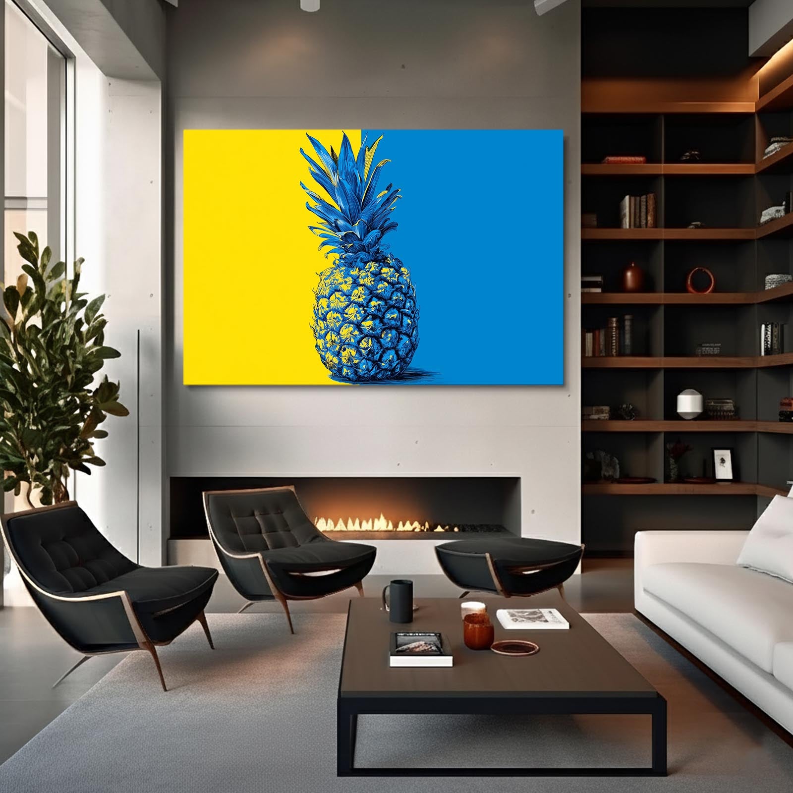 Pop Split Pineapple Fruit Wall Decor – styled in a furnished interior