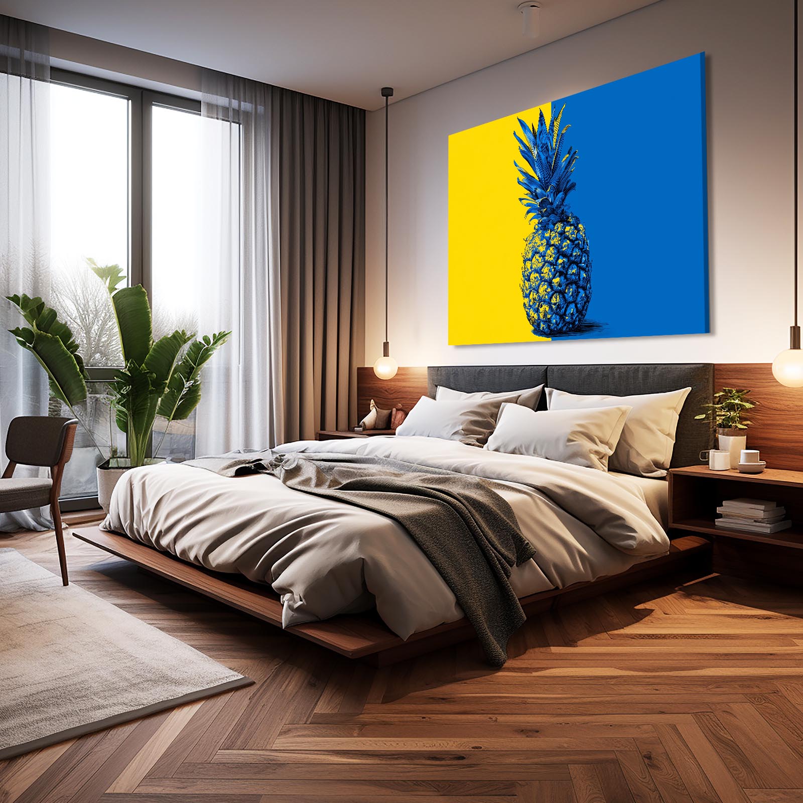 Pop Split Pineapple Fruit Wall Decor – styled in a furnished interior