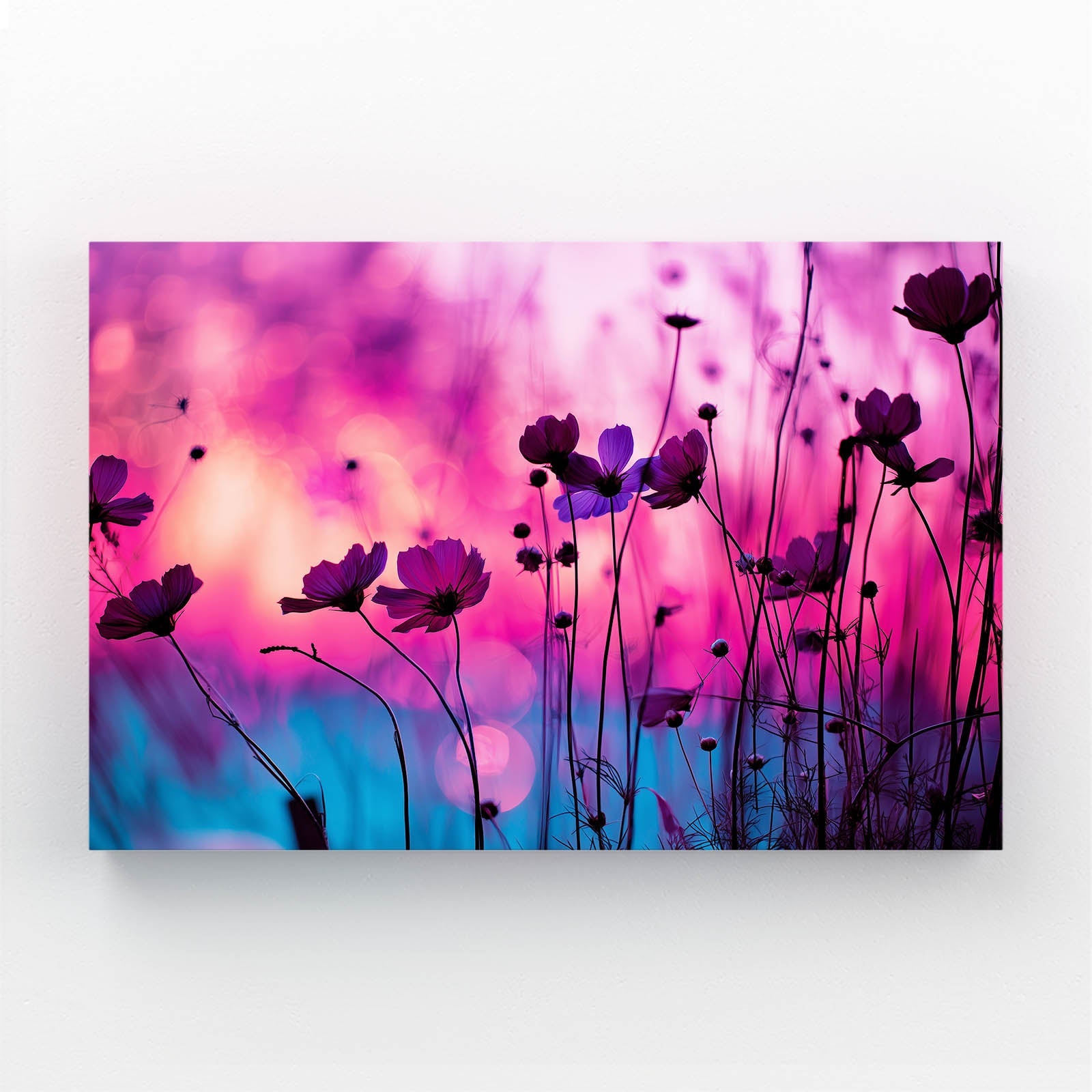 Poppy Dusk Pink Fine Art Photography Prints – poppy silhouettes against a pink and violet dusk sky