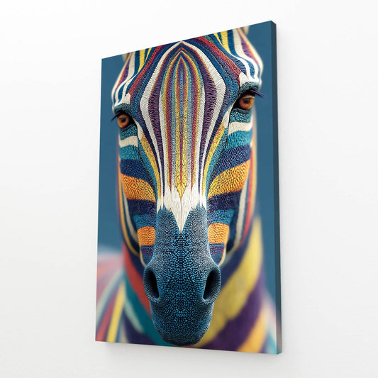 Portrait Zebra Art – styled in a furnished interior