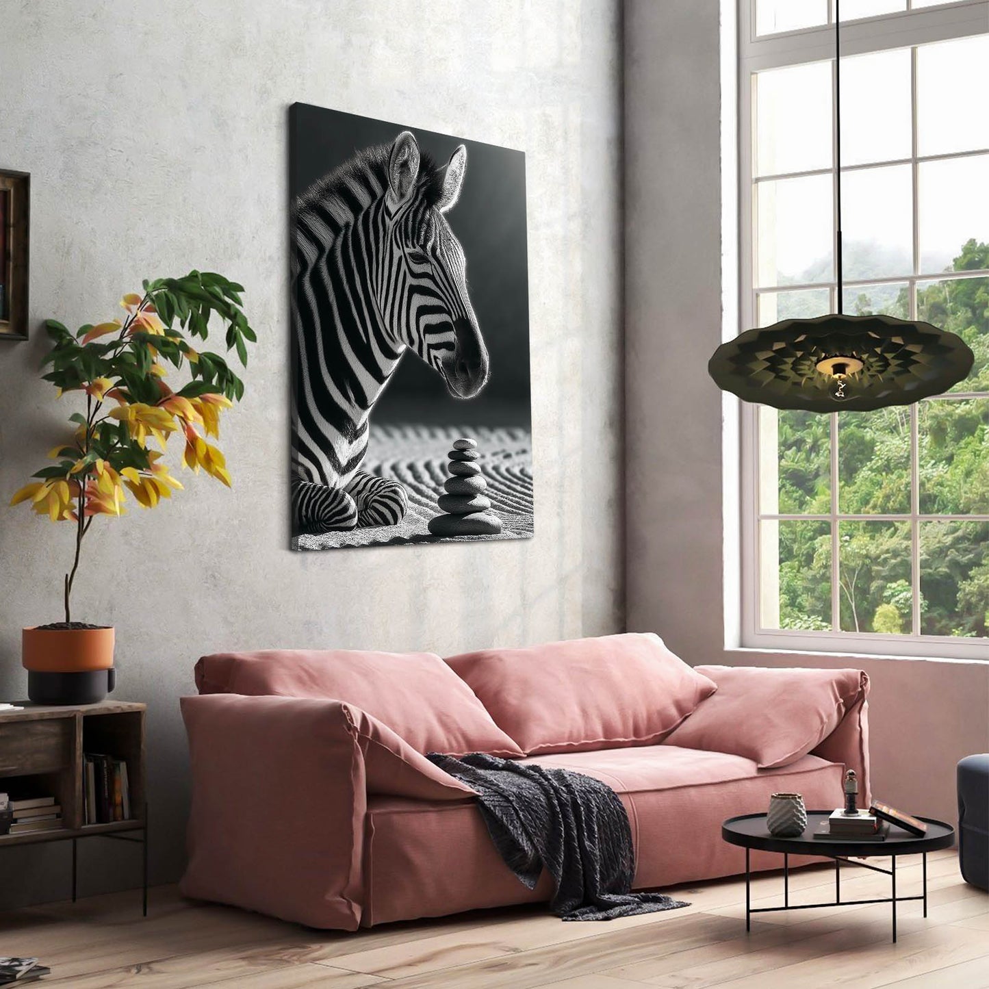 Portrait Zebra Prints – styled in a furnished interior