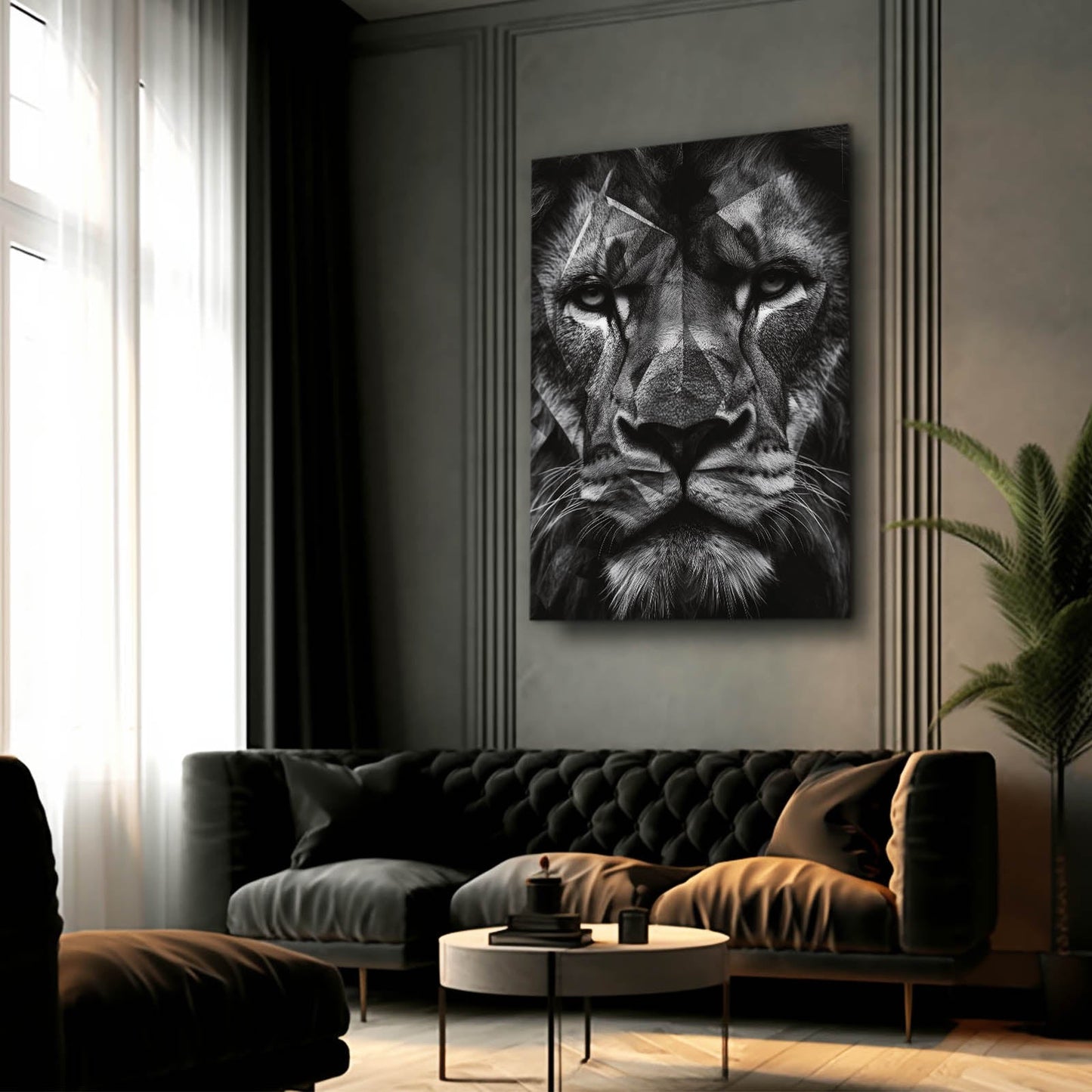 Geometric Lion Canvas